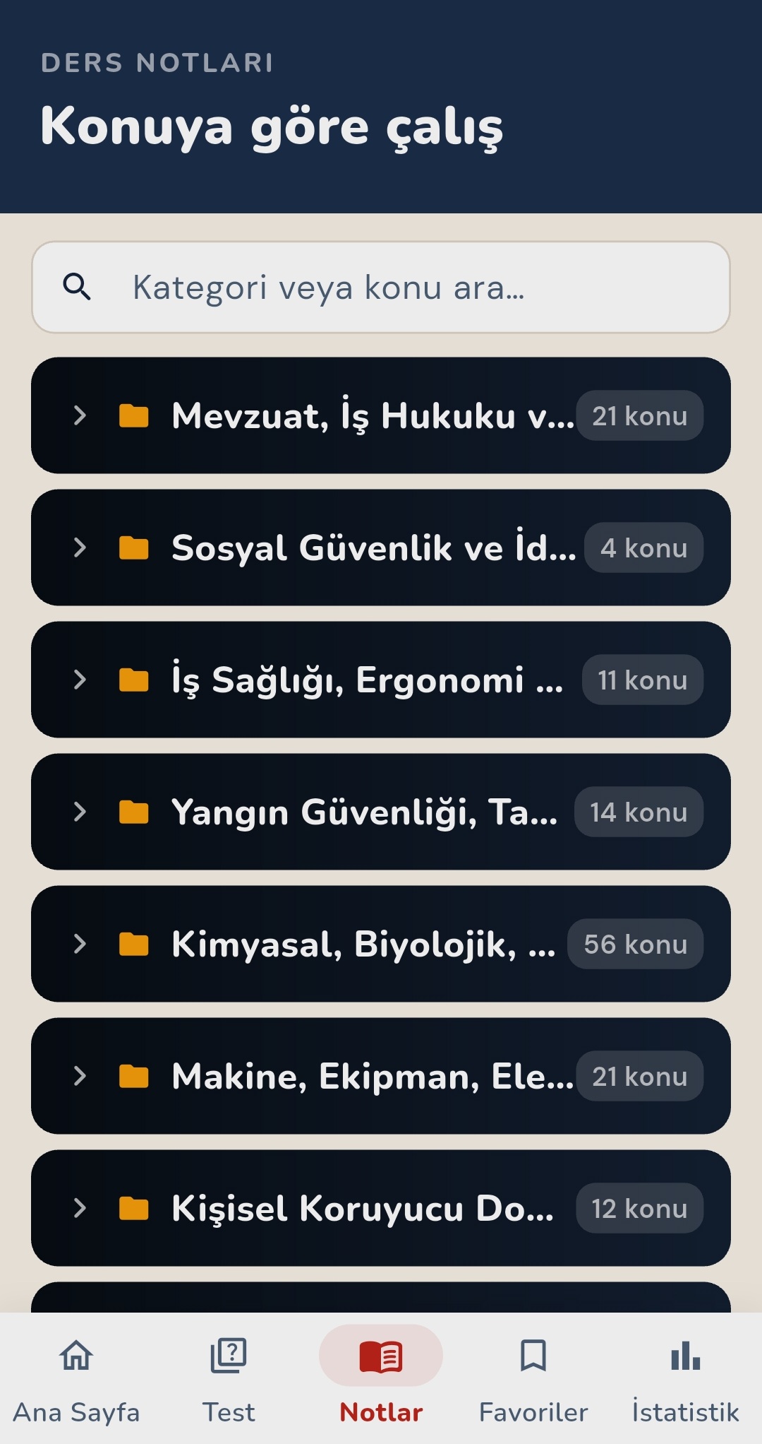 İSG Sınavım — Ders Notları