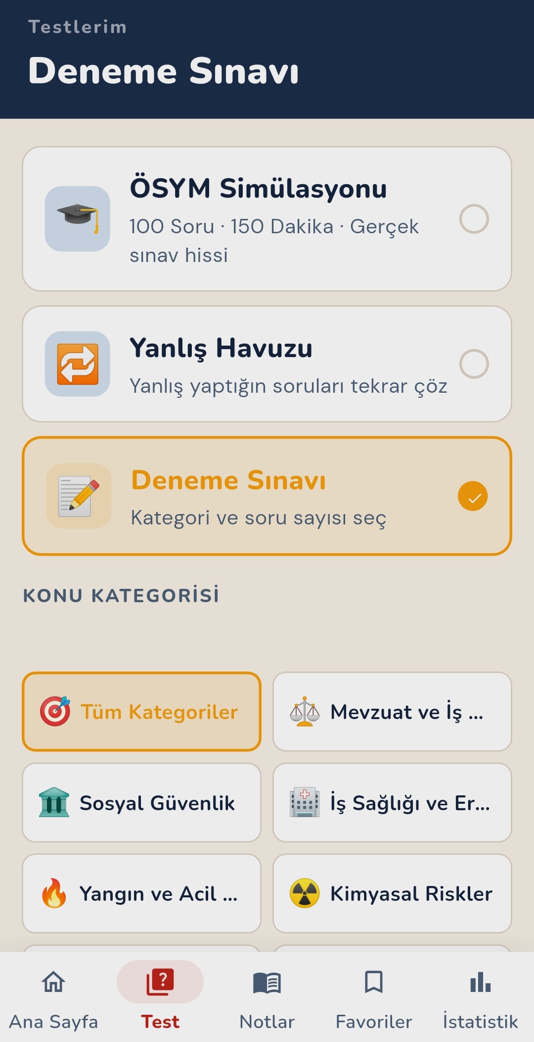 İSG Sınavım — Quiz Ekranı